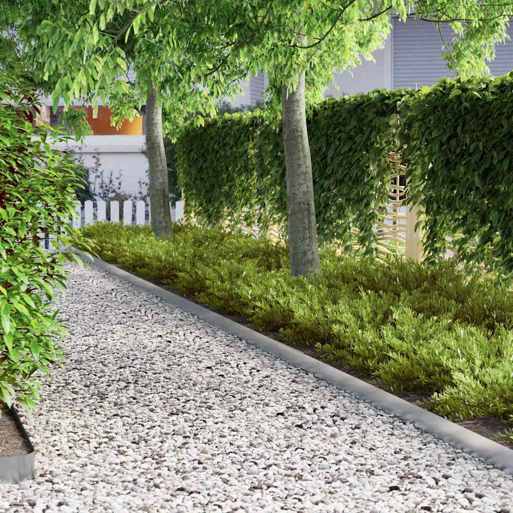 Rasenrand 4 pcs Silber 450 x 10 cm Verzinkter Stahl